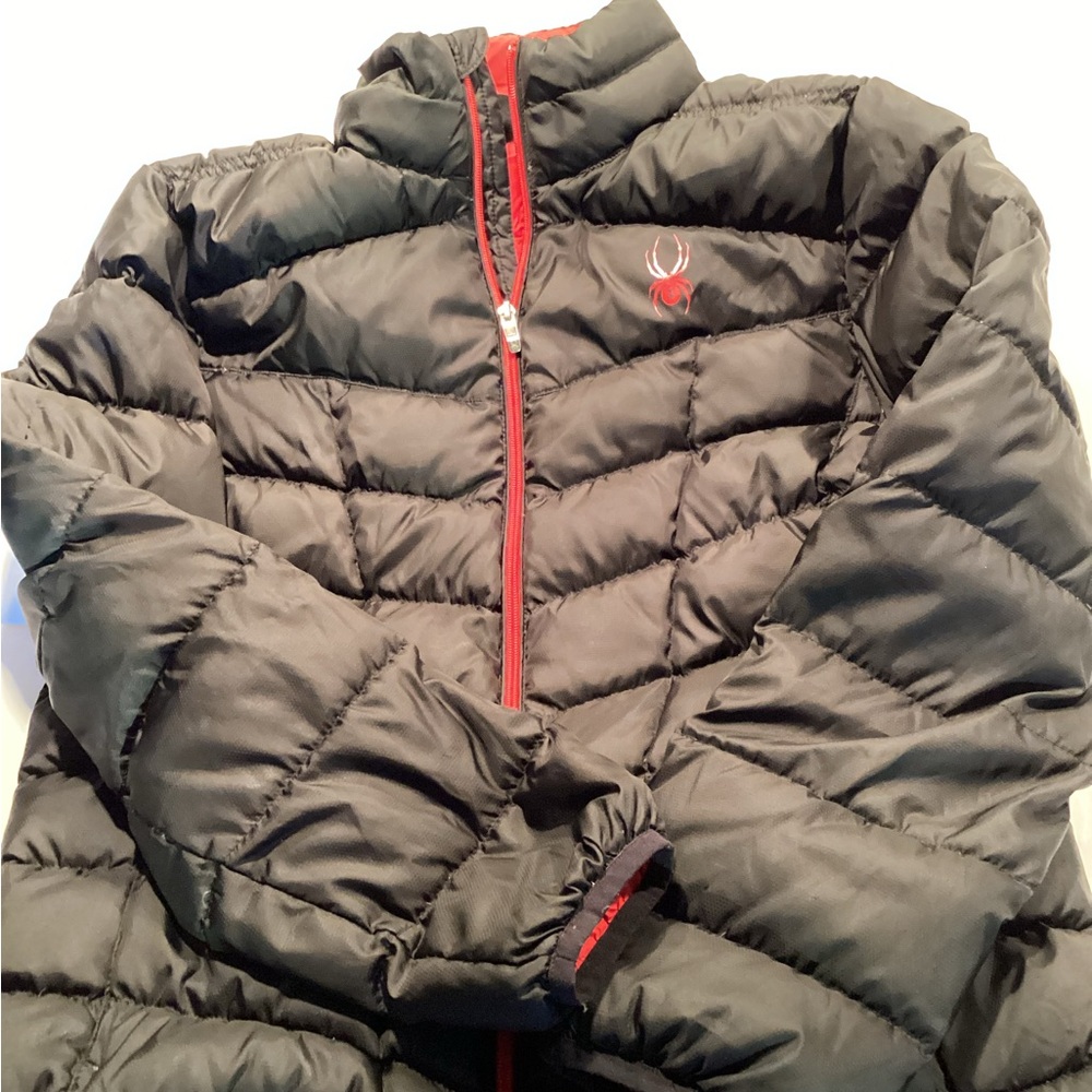 Spyder Black and Red Down lined Jacket Coat Outerwear